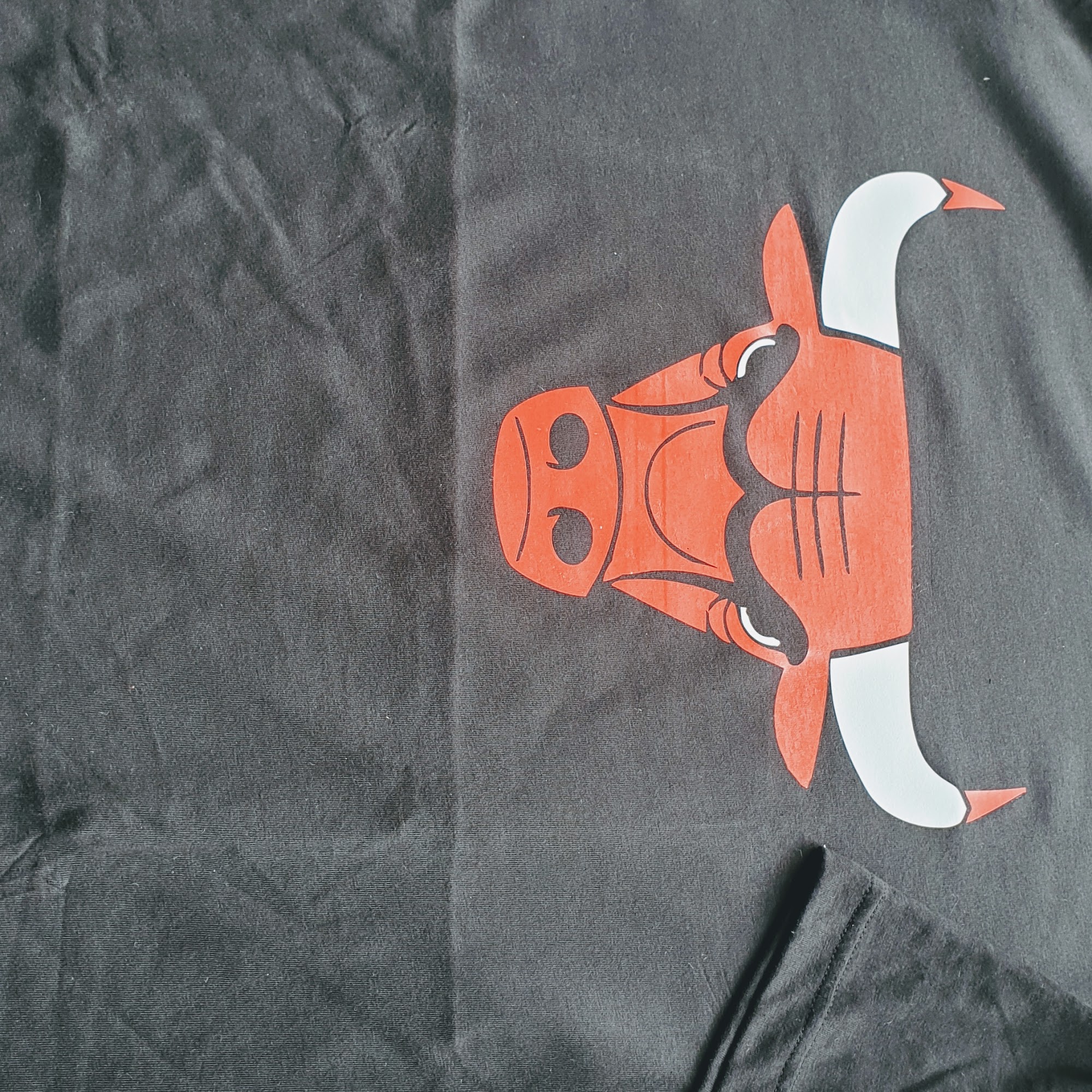 Custom artwork printed on dark t-shirt