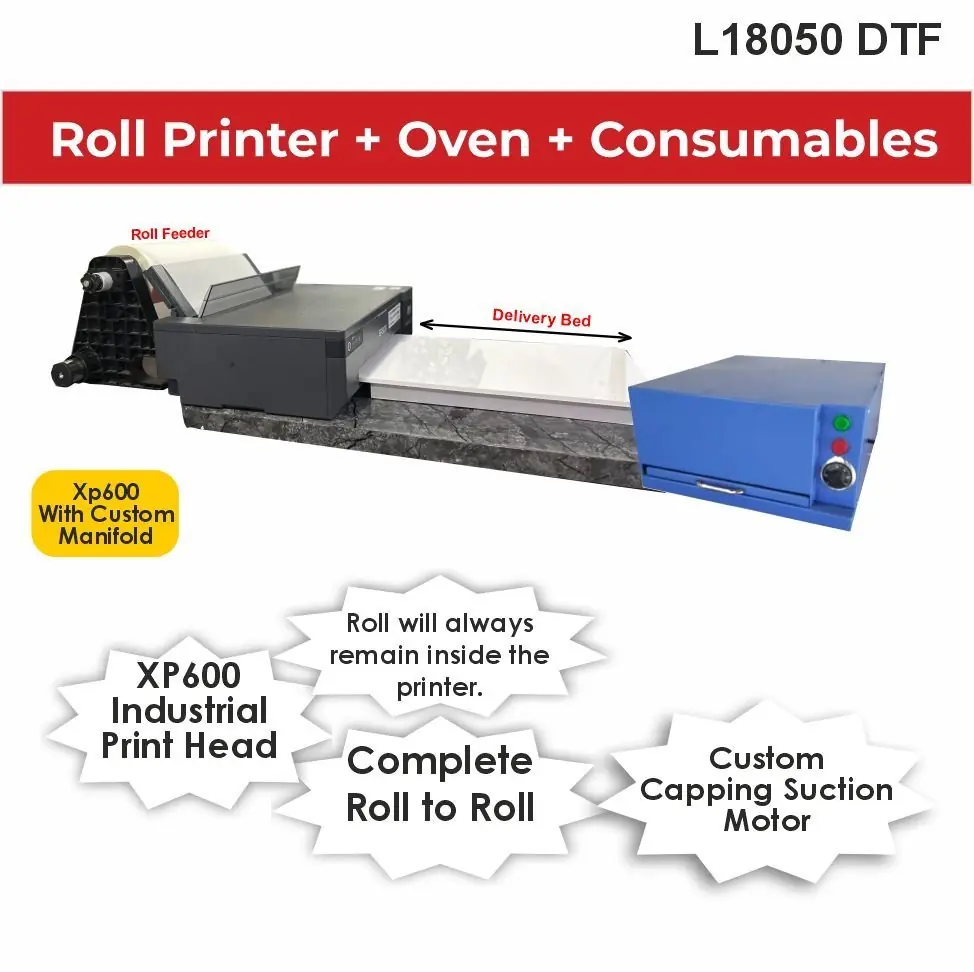 L18050 DTF Printer + Oven + Consumables