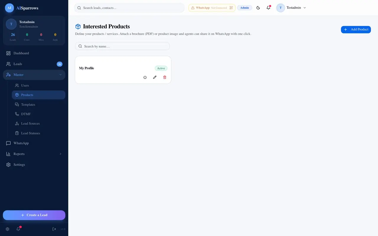 Share products & quotes in one click — IndiaMart CRM screenshot